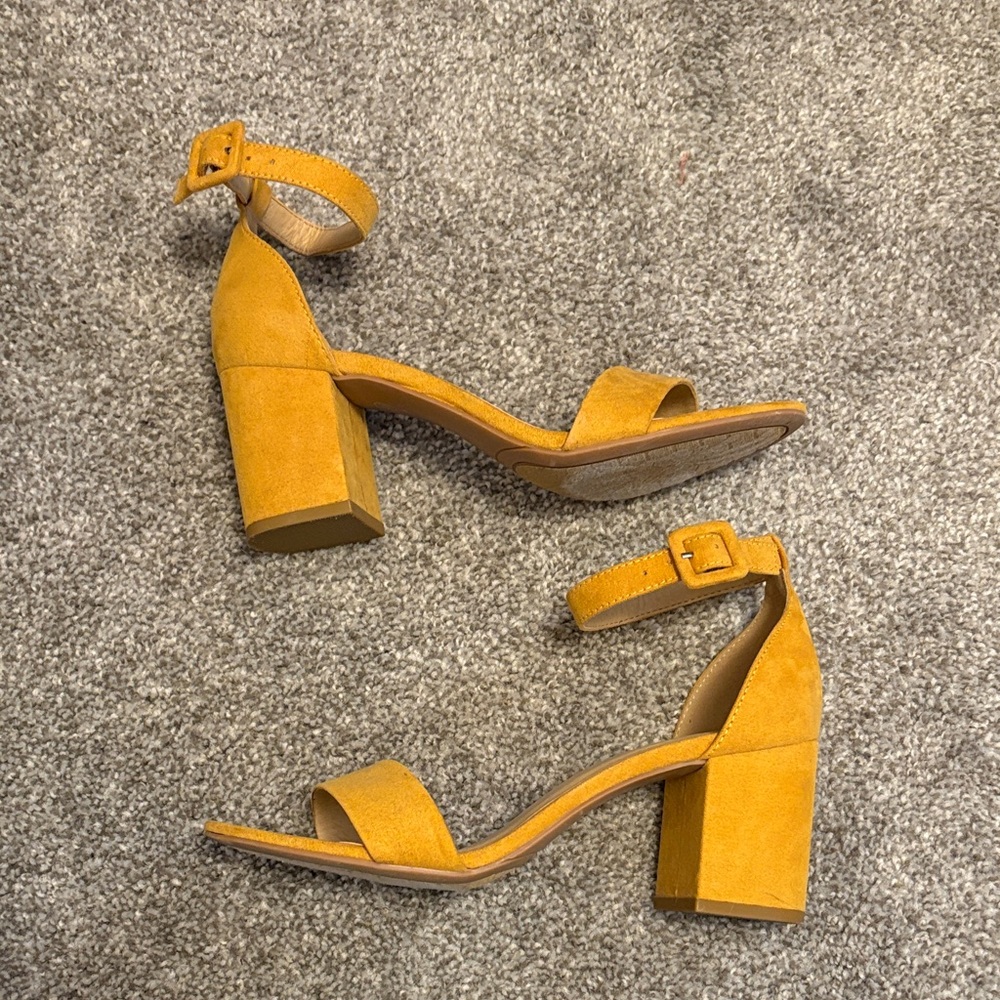 Elegant Mustard Block Heels
